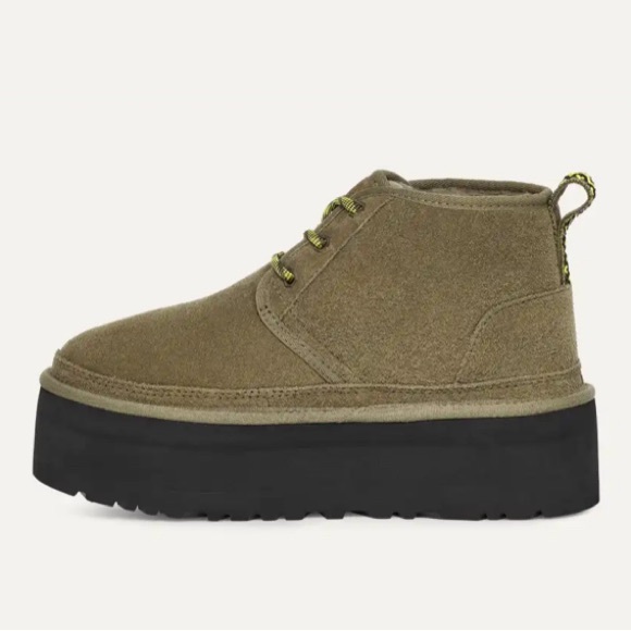 BRAND NEW NEVER WORN UGG NEUMEL HERITAGE PLATFORM SIZE 7 OLIVE - Picture 3 of 12